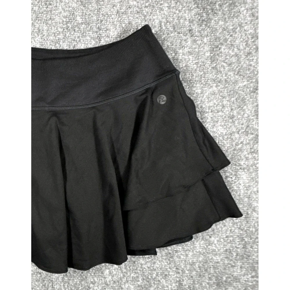Rhoback Womens Size Medium Black Tiered Ruffle Active Golf Tennis Skort - Picture 3 of 14